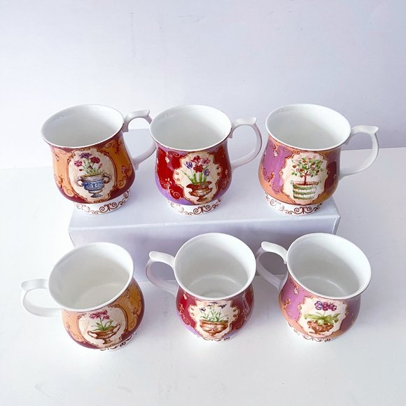 6X Vintage Hampton Court Palace Fine Bone China Mugs by QUEEN'S - Picture 4 of 15